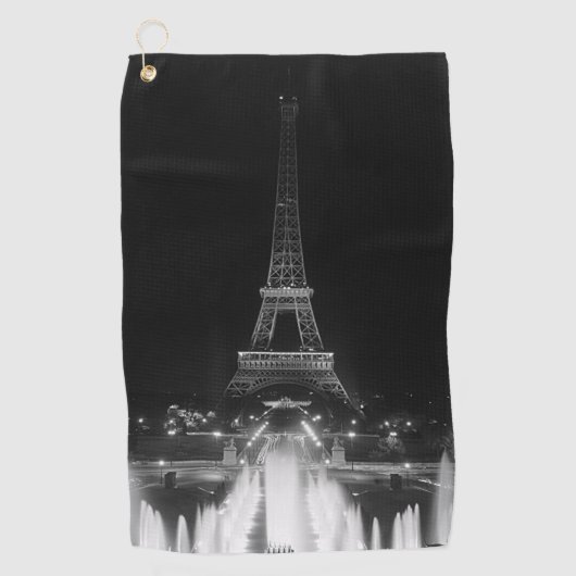 Parijs Fontains Tower Eiffel night Dart Boa Golfhanddoek (Voorkant)