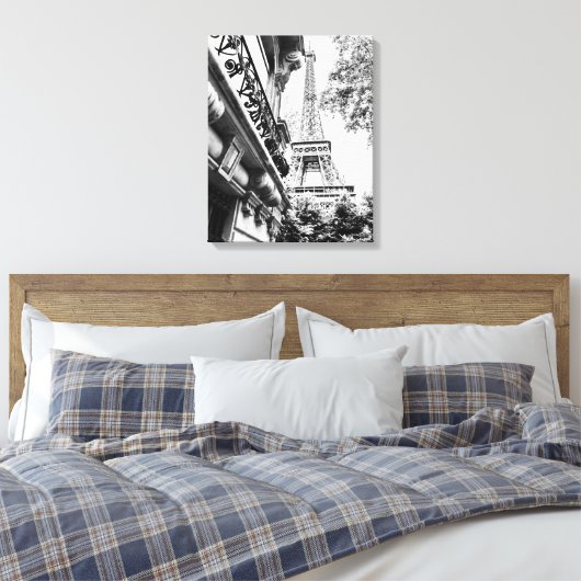 Parijs Fotografie Decor in zwart-wit Canvas Afdruk (Insitu (Slaapkamer))