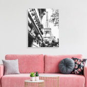 Parijs Fotografie Decor in zwart-wit Canvas Afdruk (Insitu (Woonkamer))