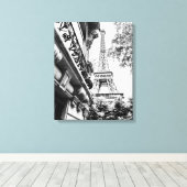 Parijs Fotografie Decor in zwart-wit Canvas Afdruk (Insitu (Houten vloer))