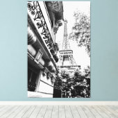 Parijs Fotografie Decor in zwart-wit Canvas Afdruk (Insitu (Houten vloer))
