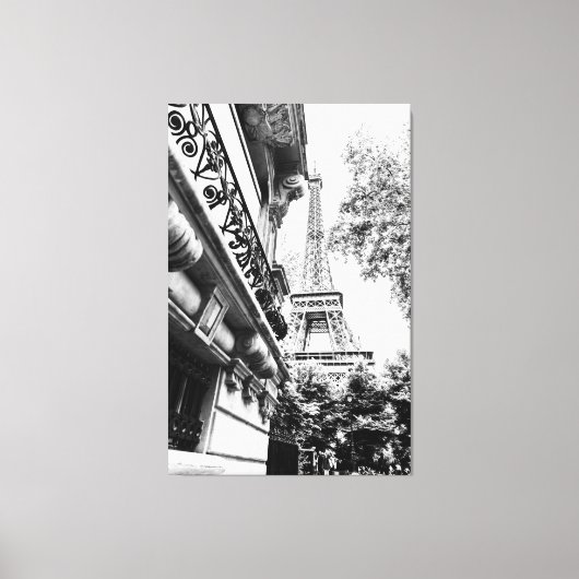 Parijs Fotografie Decor in zwart-wit Canvas Afdruk (Voorkant)