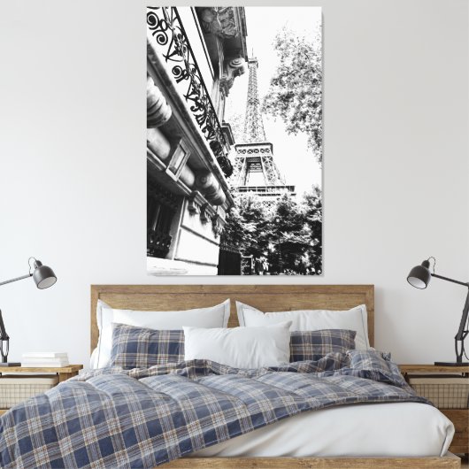 Parijs Fotografie Decor in zwart-wit Canvas Afdruk (Insitu (Slaapkamer))