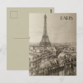 Parijs France Travel Briefkaart (Voorkant / Achterkant)