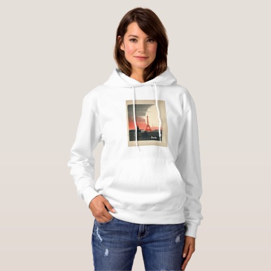 Parijs, Frankrijk – 1960s Geïnspireerd Graphic Hoodie (Voorkant volledig)