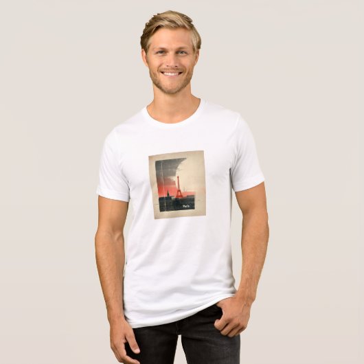 Parijs, Frankrijk – 1960s Geïnspireerd Graphic Tri-Blend Shirt (Voorkant volledig)