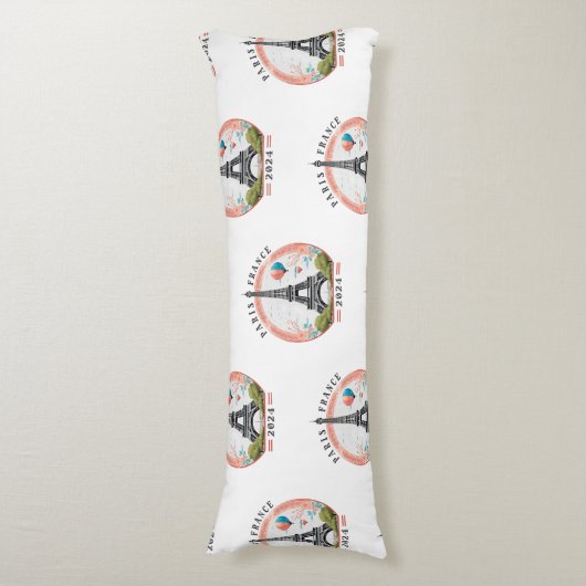 Parijs Frankrijk 2024 Body Pillows, Eiffeltoren Lichaamskussen (Voorkant Verticaal)