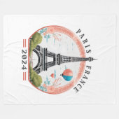 Parijs Frankrijk 2024 fleece dekens, Eiffeltoren Deken (Voorkant (Horizontaal))