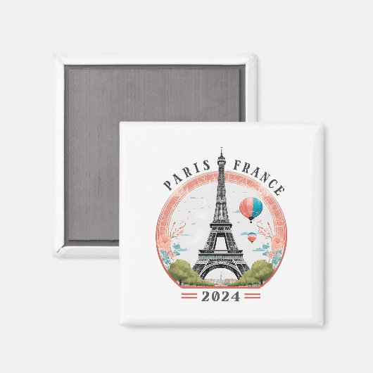 Parijs Frankrijk 2024 fleece dekens, Eiffeltoren Magneet (Voorkant / Achterkant)