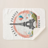 Parijs Frankrijk 2024 fleece dekens, Eiffeltoren Sherpa Deken (Voorkant (horizontaal))