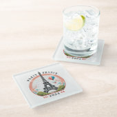 Parijs Frankrijk 2024 Glazen Onderzetters, Eiffelt Glazen Onderzetter (Schuin)