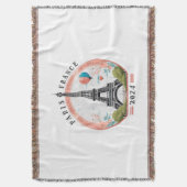 Parijs Frankrijk 2024 Gooi Dekens, Eiffeltoren Deken (Voorkant Verticaal)