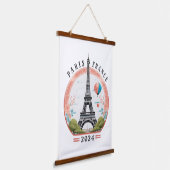 Parijs Frankrijk 2024 Hangtapijten, Eiffeltoren Hangend Wandkleed (Gebogen)