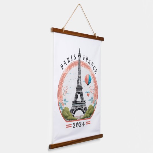 Parijs Frankrijk 2024 Hangtapijten, Eiffeltoren Hangend Wandkleed (Gebogen)