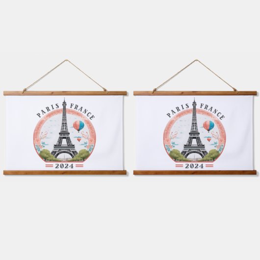 Parijs Frankrijk 2024 Hangtapijten, Eiffeltoren Hangend Wandkleed (Dubbel)