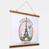 Parijs Frankrijk 2024 Hangtapijten, Eiffeltoren Hangend Wandkleed (Gebogen)