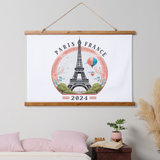 Parijs Frankrijk 2024 Hangtapijten, Eiffeltoren Hangend Wandkleed (Slaapkamer)