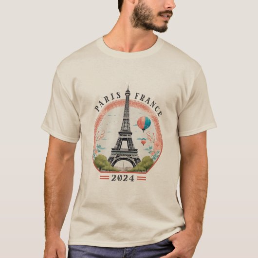 Parijs Frankrijk 2024 Mannen T-shirt (Voorkant)