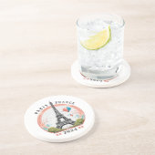 Parijs Frankrijk 2024 onderzetters, Eiffeltoren Zandsteen Onderzetter (Zijkant)