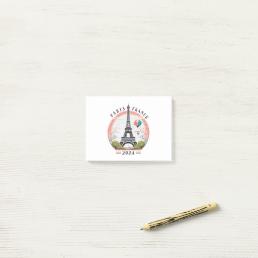 Parijs Frankrijk 2024 Post-it Notes, Eiffeltoren Post-it® Notes (Op bureau)
