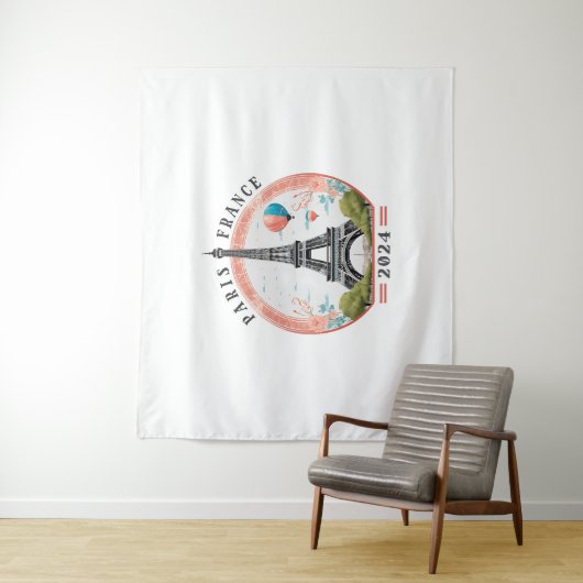 Parijs Frankrijk 2024 Tapestrys, Eiffeltoren Wandkleed (In situ)