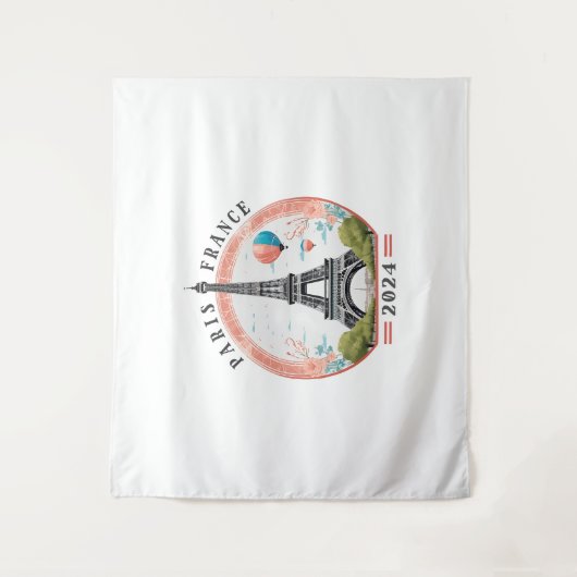 Parijs Frankrijk 2024 Tapestrys, Eiffeltoren Wandkleed (Voorkant)