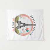 Parijs Frankrijk 2024 Tapestrys, Eiffeltoren Wandkleed (Voorkant (horizontaal))