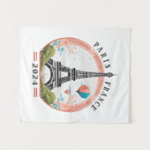 Parijs Frankrijk 2024 Tapestrys, Eiffeltoren Wandkleed (Voorkant (horizontaal))