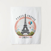 Parijs Frankrijk 2024 Tapestrys, Eiffeltoren Wandkleed (Voorkant)