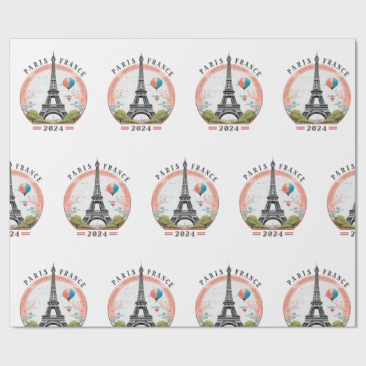 Parijs Frankrijk 2024 Wrapping Papers, Eiffeltoren Cadeaupapier (Vlak)