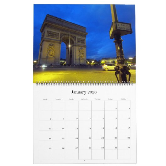 Parijs Frankrijk 2026 Groot Kalender (Jan 2026)