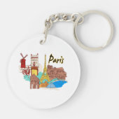 parijs frankrijk afbeelding voor reizen .png sleutelhanger (Achterkant)