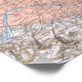 Parijs, frankrijk, antieke kaart 1895 poster (Hoek)