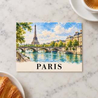 Parijs Frankrijk Aquarel Eiffeltoren Reizen Briefkaart