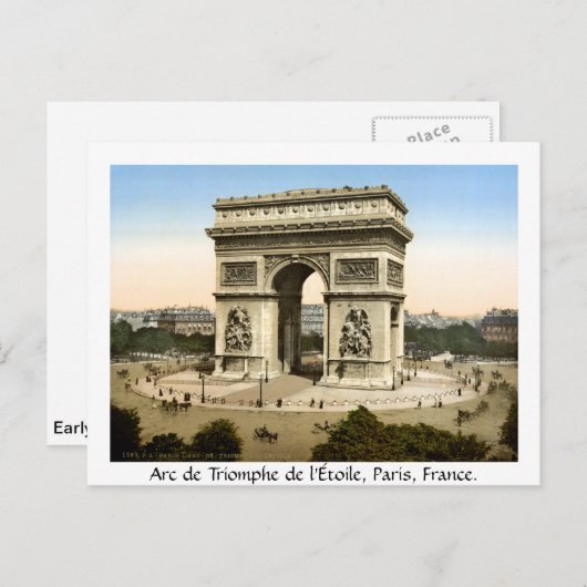  Parijs Frankrijk, Arc de Triomphe Briefkaart (Voorkant / Achterkant)