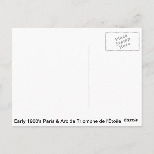  Parijs Frankrijk, Arc de Triomphe Briefkaart (Achterkant)
