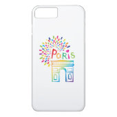 Parijs Frankrijk | Arc de Triomphe | Neon Design Case-Mate iPhone Case (Achterkant)