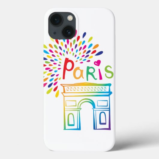 Parijs Frankrijk | Arc de Triomphe | Neon Design Case-Mate iPhone Case (Achterkant)