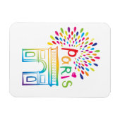 Parijs Frankrijk | Arc de Triomphe | Neon Design Magneet (Horizontaal)