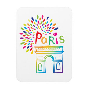 Parijs Frankrijk Arc de Triomphe Neon Design Magneet