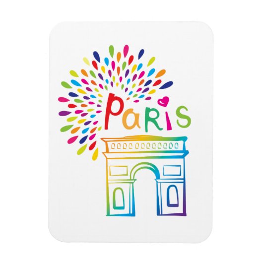 Parijs Frankrijk | Arc de Triomphe | Neon Design Magneet (Verticaal)