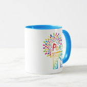 Parijs Frankrijk | Arc de Triomphe | Neon Design Mok (Voorkant rechts)