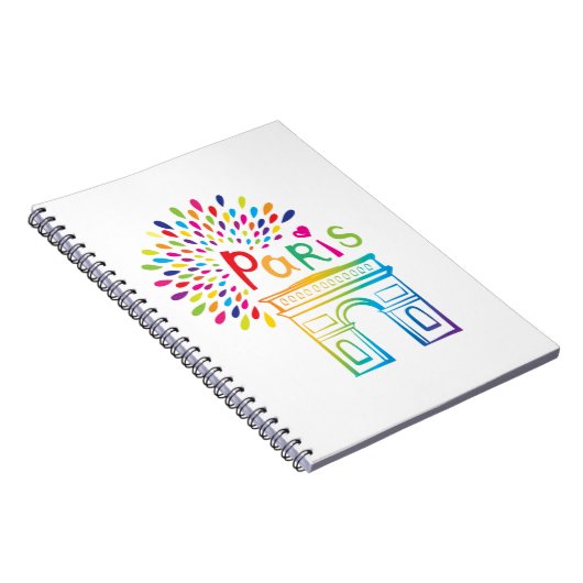 Parijs Frankrijk | Arc de Triomphe | Neon Design Notitieboek (Rechterzijde)