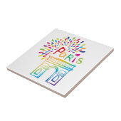 Parijs Frankrijk | Arc de Triomphe | Neon Design Tegeltje (Zijkant)