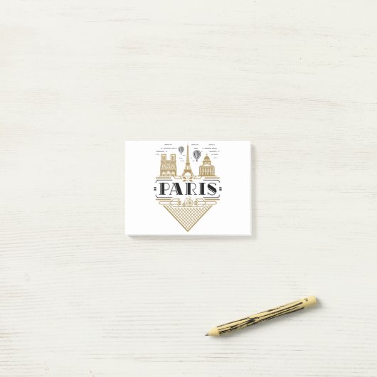 Parijs Frankrijk Art Deco Aesthetics Post-it® Notes (Op bureau)