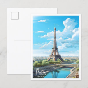 Parijs Frankrijk Art Vintage Travel Briefkaart