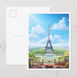Parijs Frankrijk Art Vintage Travel Briefkaart