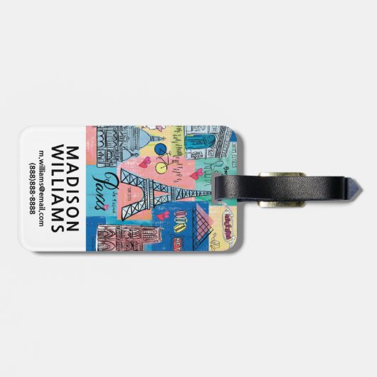 Parijs, Frankrijk Bagagelabel (Achterkant horizontaal)