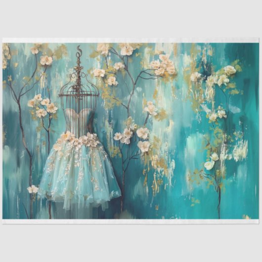 Parijs Frankrijk Ballerina Mode Decoupage Tissuepapier (Voorkant)