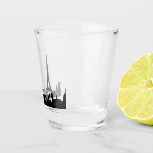 Parijs Frankrijk beroemde steden skyline Shot Glas (Rechts)